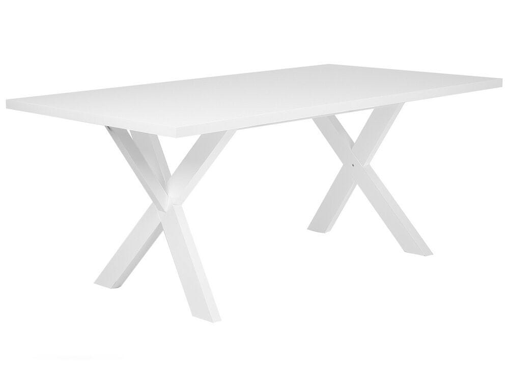 Beliani Jedálenský stôl 180 cm x 100 cm biely LISALA